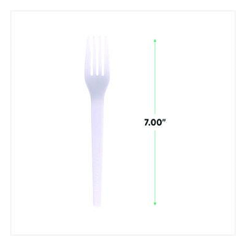Eco-Products Plantware CPLA Cutlery, Fork, White, 1,000/Carton (EPS017)