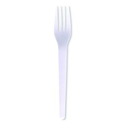 Eco-Products Plantware CPLA Cutlery, Fork, White, 1,000/Carton (EPS017)