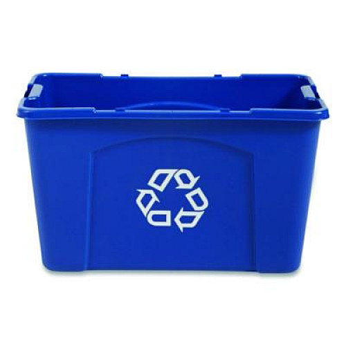 Rubbermaid Commercial Stacking Recycle Bin, 18 gal, Polyethylene, Blue (571873BE)