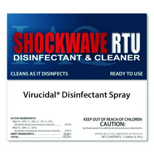 Fiberlock Technologies ShockWave RTU Disinfectant Spray, 1 gal Bottle (83161)
