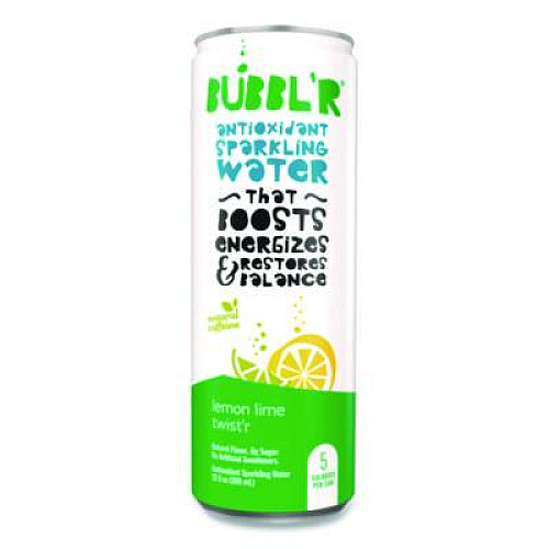 Bubbl'r Antioxidant Sparkling Water, Lemon Lime Twist'r, 12 oz Can, 12 Cans/Carton (WIC60014)