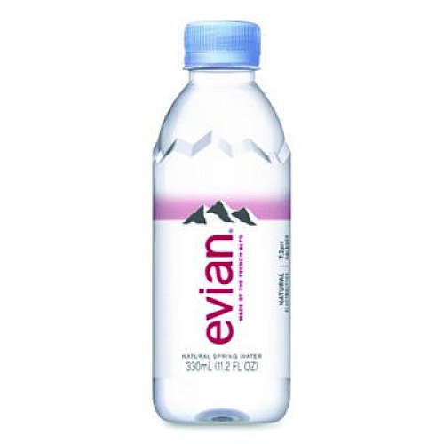 Evian Natural Spring Water, 11.2 oz Bottle, 24/Carton (EVI11201)