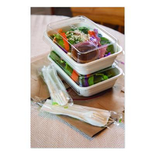 Eco-Products WorldView Vanguard Rectangular Container, 32 oz, 4.71 x 7.01 x 1.04, White, Sugarcane Fiber, 400/Carton (EPSCRC32NFA)