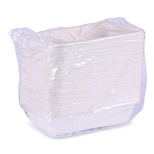 Eco-Products WorldView Vanguard Rectangular Container, 32 oz, 4.71 x 7.01 x 1.04, White, Sugarcane Fiber, 400/Carton (EPSCRC32NFA)