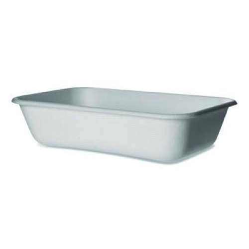 Eco-Products WorldView Vanguard Rectangular Container, 32 oz, 4.71 x 7.01 x 1.04, White, Sugarcane Fiber, 400/Carton (EPSCRC32NFA)
