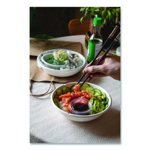 Eco-Products Compostable Clear PLA Plastic Portion Cup Lids, Fits 2 oz to 4 oz Portion Cups, Clear, 2,000/Carton (EPPCLID)