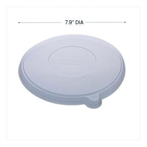 Eco-Products Worldview 100 Percent Recycled Content Lid, 7.93" Diameter x 0.6" h, Clear, 400/Carton (EPBLRLID)