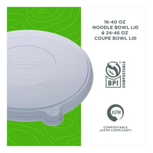 Eco-Products Worldview 100 Percent Recycled Content Lid, 7.93" Diameter x 0.6" h, Clear, 400/Carton (EPBLRLID)