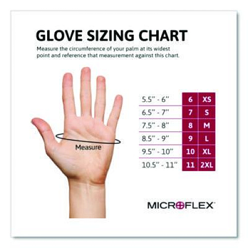 Ansell MICROFLEX MidKnight Powder-Free Nitrile Gloves, XX-Large, 4.7 mil (Palm), 5.9 mil (Fingers), 9.6" Long, Black, 100/Box (MK296XXL)