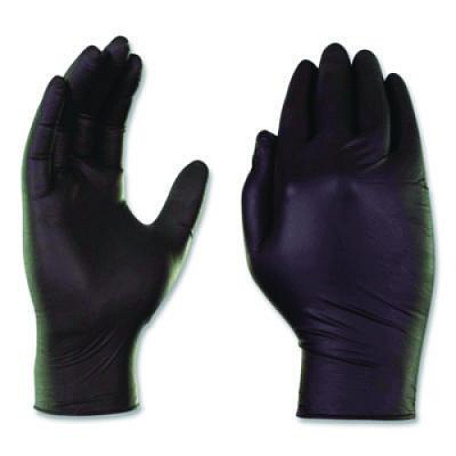 AMMEX Professional Nitrile Exam Gloves, Powder-Free, Medium, 3 mil Thick, Black, 100/Box (ABNPF44100)
