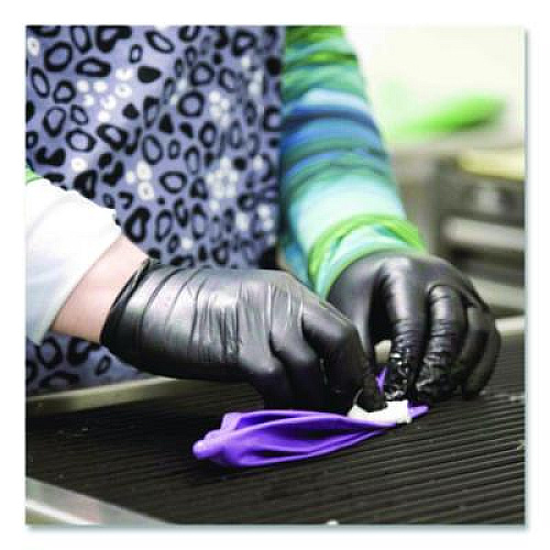 AMMEX Professional Nitrile Exam Gloves, Powder-Free, Medium, 3 mil Thick, Black, 100/Box (ABNPF44100)