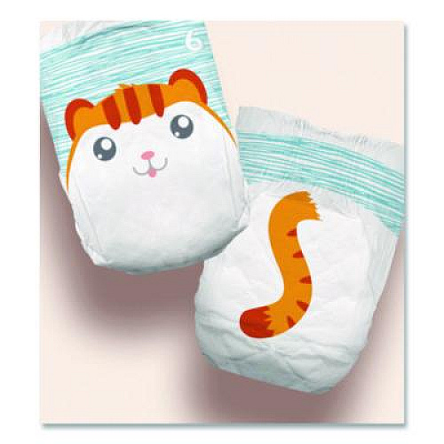 Cuties Premium Jumbo Diapers, Size 6, 35 lbs and Up, 92/Carton (CR6001)