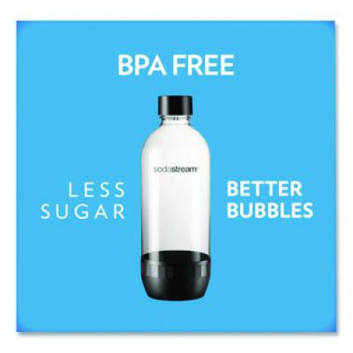 SodaStream Carbonating Bottle Twin Pack, Plastic, 33 oz, Clear/Black (1042221010)
