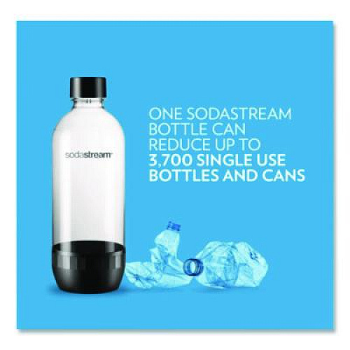 SodaStream Carbonating Bottle Twin Pack, Plastic, 33 oz, Clear/Black (1042221010)