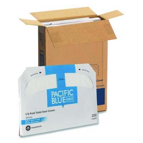 Georgia Pacific Professional Safe-T-Gard Half-Fold Toilet Seat Covers, Half-Fold, 14.5 x 17.44, White, 250/Pack, 4 Packs/Carton (47052)
