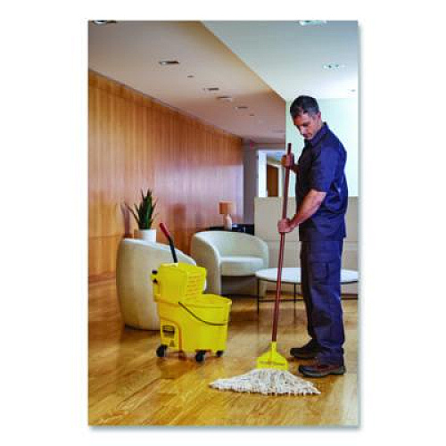 Rubbermaid Commercial Super Stitch Finish Mop Heads, Cotton/Rayon/Synthetic, Blue/White (FGD51306WH00)