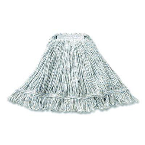 Rubbermaid Commercial Super Stitch Finish Mop Heads, Cotton/Rayon/Synthetic, Blue/White (FGD51306WH00)
