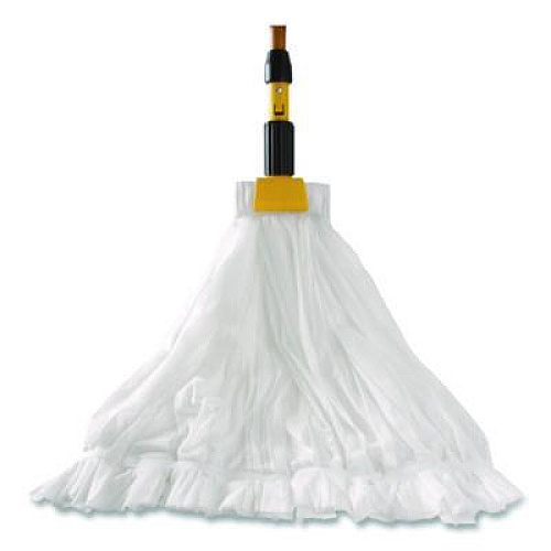 Rubbermaid Commercial Disposable Mop, Nonwoven Fiber, #24, 5" Headband, White (2025507)