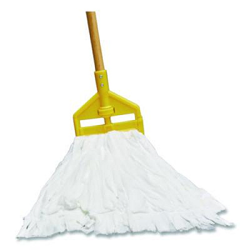 Rubbermaid Commercial Disposable Mop, Nonwoven Fiber, #24, 5" Headband, White (2025507)