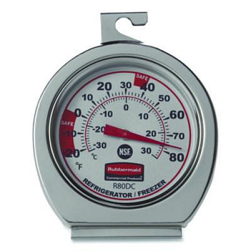 Rubbermaid Commercial Refrigerator/Freezer Monitoring Thermometer, -20F to 80F (R80DC)