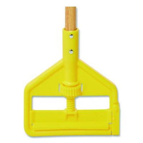 Rubbermaid Commercial Invader Wood Side-Gate Wet-Mop Handle, 54", Natural/Yellow (H115)