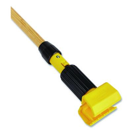 Rubbermaid Commercial Gripper Vinyl-Covered Aluminum Mop Handle, 1.13" dia x 60", Gray/Yellow (H236)