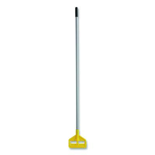 Rubbermaid Commercial Invader Aluminum Side-Gate Wet-Mop Handle, Vinyl Coating, 60", Gray/Yellow (H136)