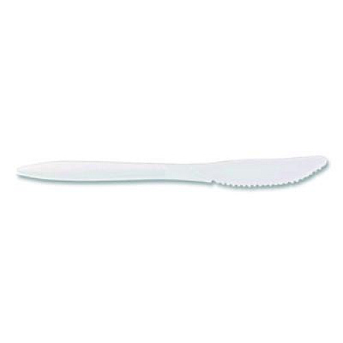 Berkley Square Mediumweight Polypropylene Cutlery, Knife, Plastic, White, 1,000/Carton (1011000)