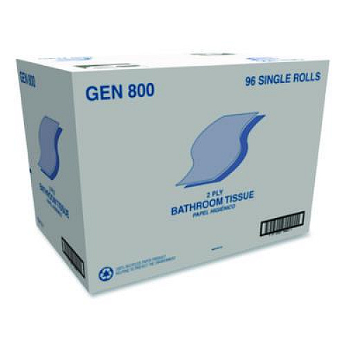 GEN Bath Tissue, Septic Safe, 2-Ply, White, 420 Sheets/Roll, 96 Rolls/Carton (800)