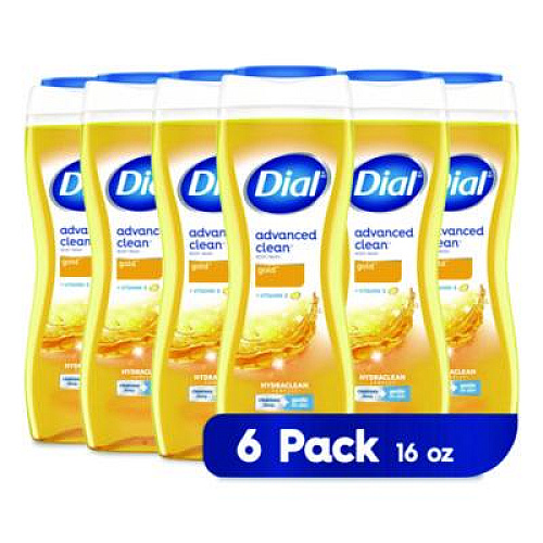 Dial Body Wash Advanced Clean Gold, Original Gold Scent, 16 oz, 6/Carton (09119)