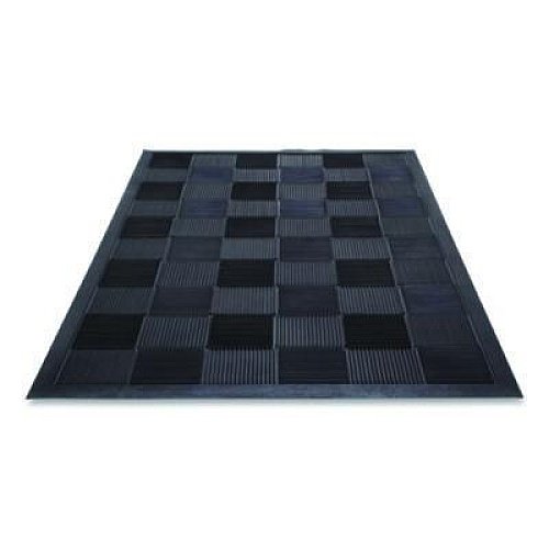 Guardian Parquet Scraper Mat, Black Blade Ribbed Rubber Surface, 36" x 60" (PARQUET3X5)