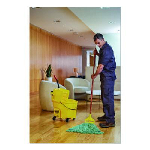 Rubbermaid Commercial Super Stitch Blend Mop, Cotton/Synthetic, Medium, Green (D21206GR00)