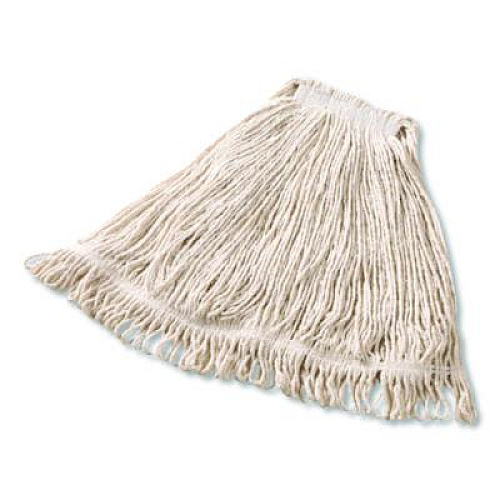 Rubbermaid Commercial Super Stitch Cotton Looped End Wet Mop, Large, 1" White Headband (FGD11306WH00)