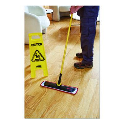 Rubbermaid Commercial HYGEN Microfiber Wet Mop Pad, 18", Red, 12/Carton (FGQ41000RD00)