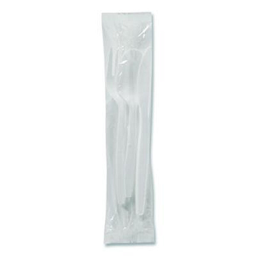 Dixie Mediumweight Polypropylene Cutlery, Fork/Knife/Teaspoon, Plastic, White, 250/Carton (CMP26C)