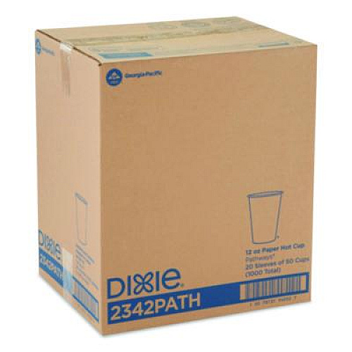 Dixie Pathways Paper Hot Cups, 12 oz, White/Brown, 50/Pack (2342PATHPK)