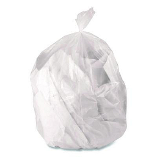 Boardwalk Low-Density Waste Can Liners, 33 gal, 0.65 mil, 33 x 39, Clear, Perforated Roll, 250/Carton (333965CL)