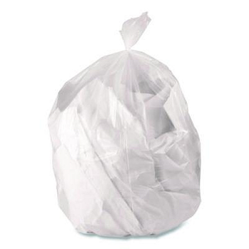 Boardwalk Low-Density Waste Can Liners, 32 gal, 0.9 mil, 33 x 44, Clear, Perforated Roll, 5 Bags/Roll, 20 Rolls/Carton (334409CL)