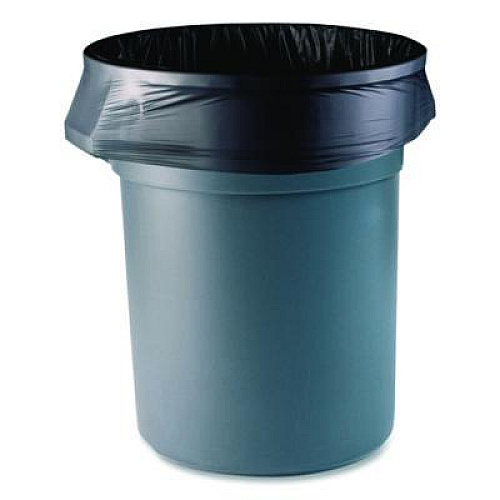 Boardwalk High-Density Can Liners, 60 gal, 22 mic, 38 x 60, Black, Perforated Roll, 150/Carton (385822K)