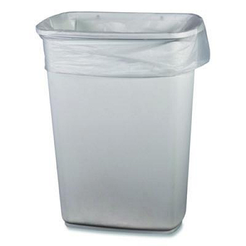 Boardwalk Low-Density Waste Can Liners, 30 gal, 0.5 mil, 30 x 36, Clear, Perforated Roll, 250/Carton (303605CL)