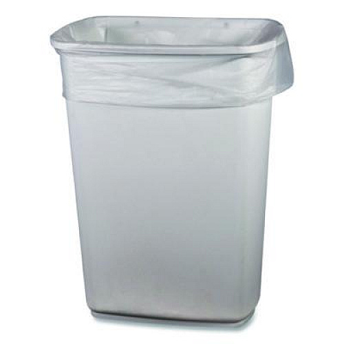 Boardwalk Low-Density Waste Can Liners, 33 gal, 0.65 mil, 33 x 39, Clear, Perforated Roll, 250/Carton (333965CL)