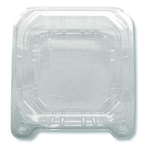 Karat PET Plastic Hinged Container, 6 x 6 x 3.3, Clear, Plastic, 500/Carton (FPHC66PET1C)