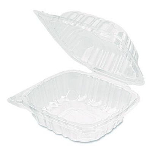 Karat Polypropylene Plastic Hinged Container, 6 x 6 x 3.3, Clear, Plastic, 50/Pack, 6 Packs/Carton (FPHC66PP1C)