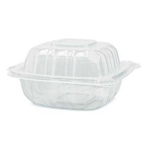 Karat Polypropylene Plastic Hinged Container, 6 x 6 x 3.3, Clear, Plastic, 50/Pack, 6 Packs/Carton (FPHC66PP1C)