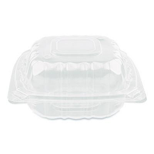 Karat Polypropylene Plastic Hinged Container, 6 x 6 x 3.3, Clear, Plastic, 50/Pack, 6 Packs/Carton (FPHC66PP1C)