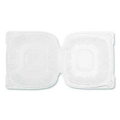 Karat Polypropylene Plastic Hinged Container, 6 x 6 x 3.3, Clear, Plastic, 50/Pack, 6 Packs/Carton (FPHC66PP1C)