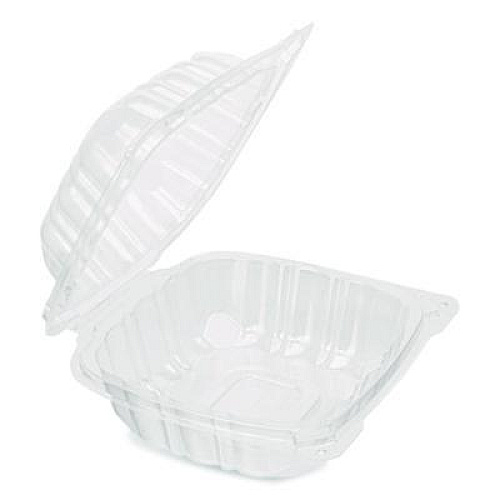 Karat Polypropylene Plastic Hinged Container, 6 x 6 x 3.3, Clear, Plastic, 50/Pack, 6 Packs/Carton (FPHC66PP1C)
