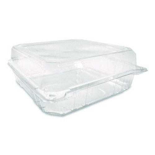 Karat PET Plastic Hinged Container, 9 x 9 x 3.6, Clear, Plastic, 100/Pack, 2 Packs/Carton (FPHC99PET1C)