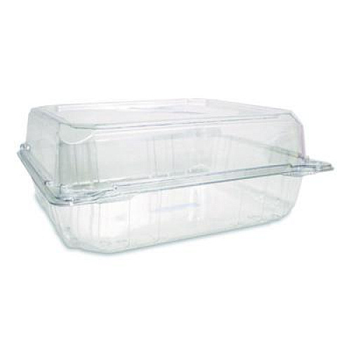 Karat PET Plastic Hinged Container, 9 x 9 x 3.6, Clear, Plastic, 100/Pack, 2 Packs/Carton (FPHC99PET1C)
