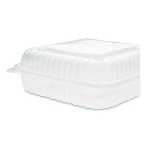 Karat Polypropylene Plastic Hinged Container, 9.35 x 9.22 x 3.17, Clear, Plastic, 50/Pack, 4 Packs/Carton (FPHC99PP1C)